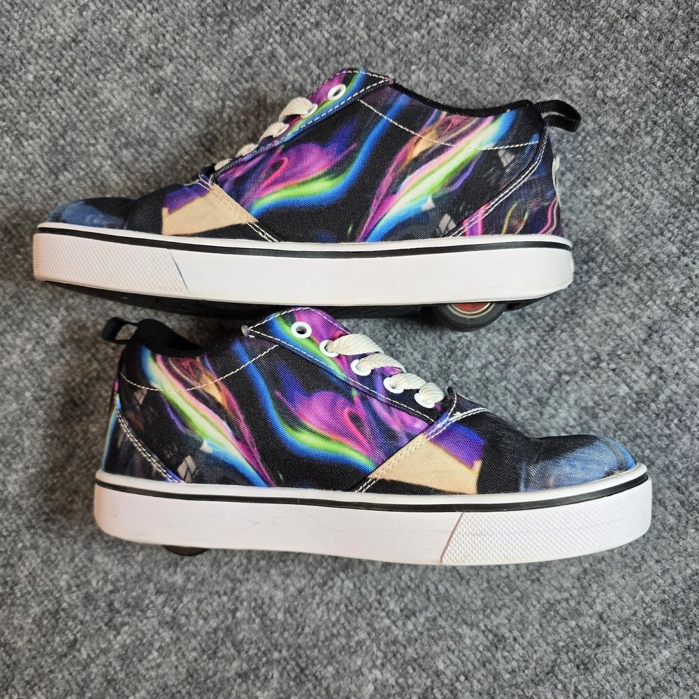 Heelys Kids Black Purple Multicolor Skate Shoes Size 4 Lace Up - Picture 4 of 9